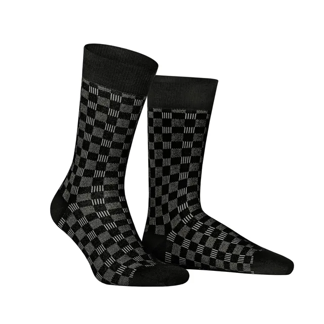 hudson-only-board-herrensocken-schwarz-39-42-schachbrett image 1