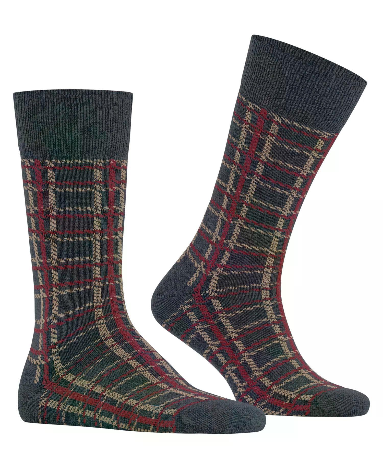 burlington-grid-socken-kaschmir-blau-navy-melange-einfarbig image 5