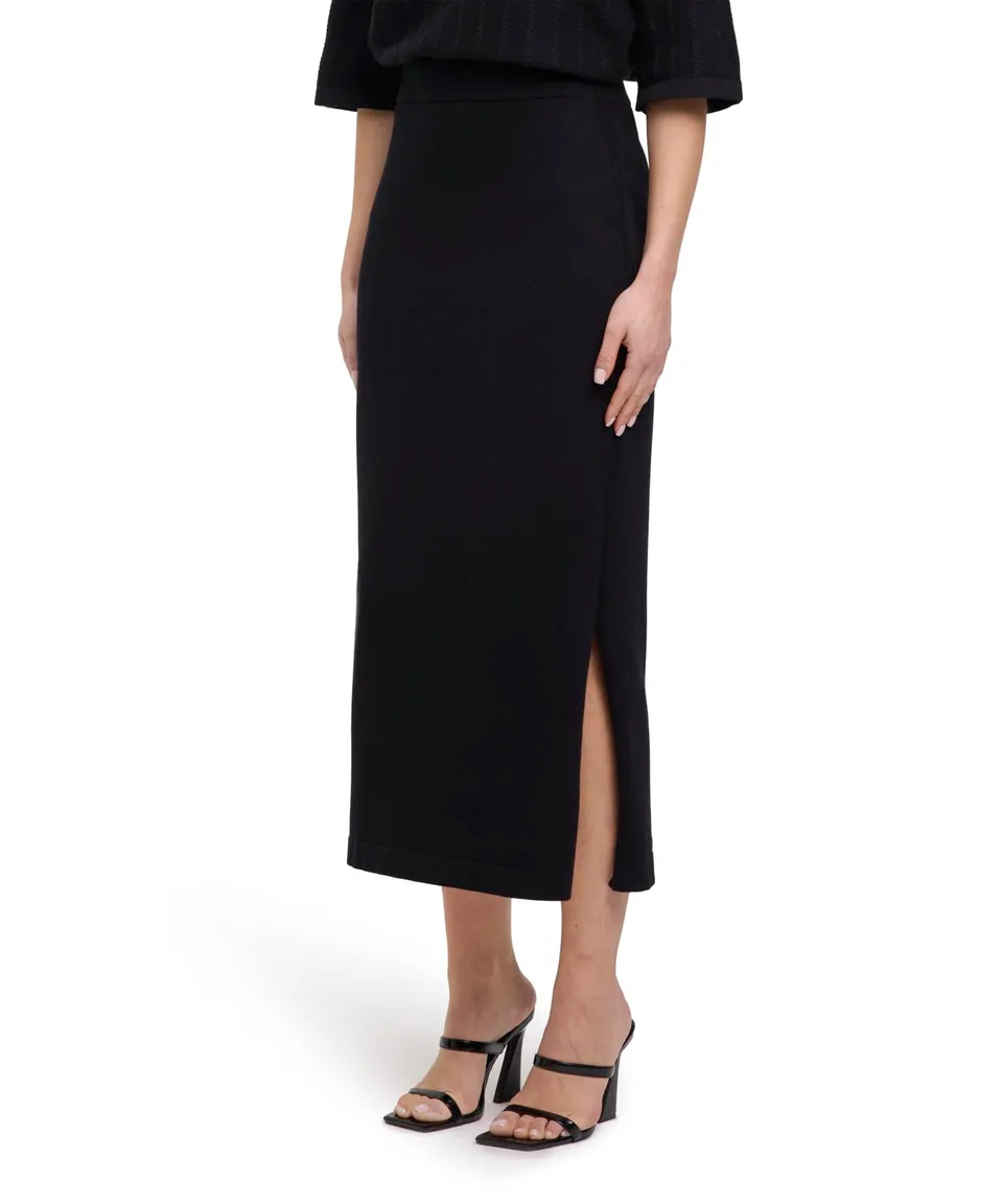 falke-cotton-touch-midi-rock-damen-schwarz-bio-baumwolle image 1