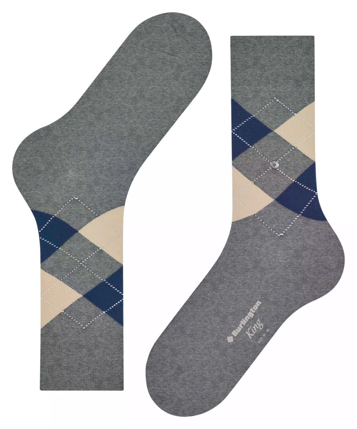 burlington-king-m-so-socken-baumwolle-grau-46-50-argyle image 6