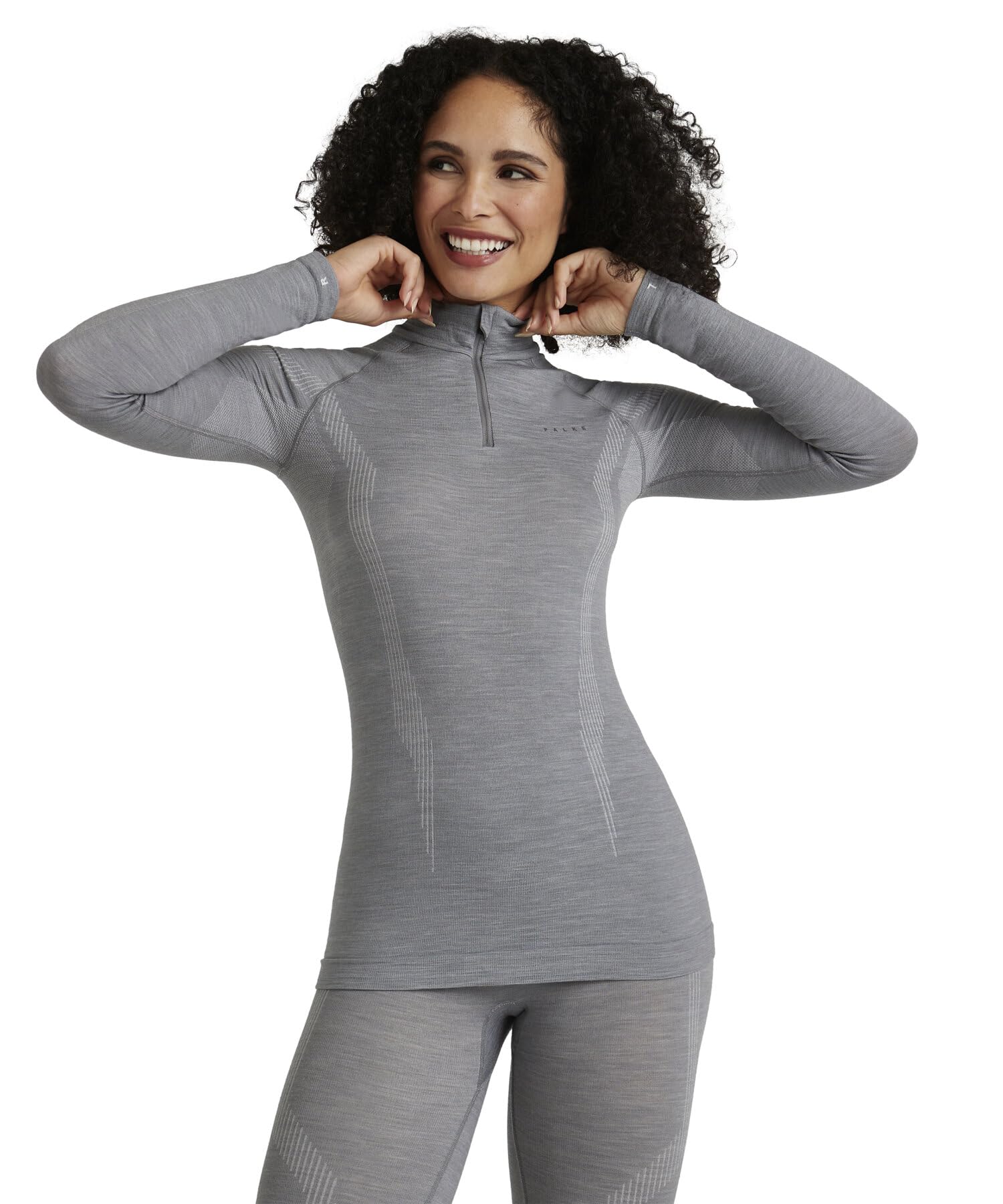 falke-wool-tech-funktionsshirt-damen-schwarz-langarm-zip image 1