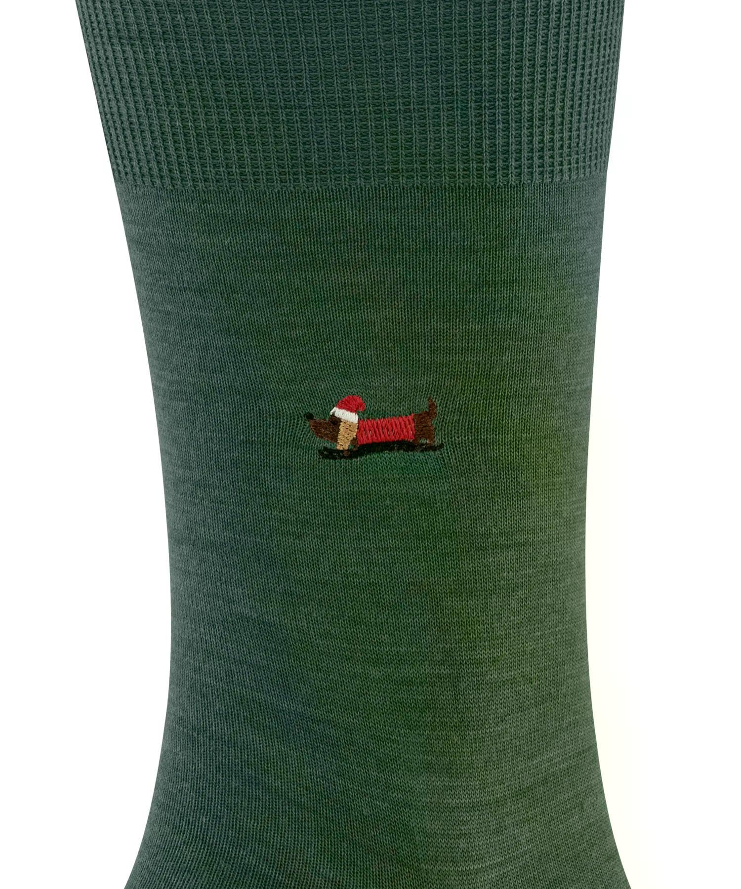 falke-airport-x-mas-dachshund-socken-43-44-hunter-green-dackel image 3