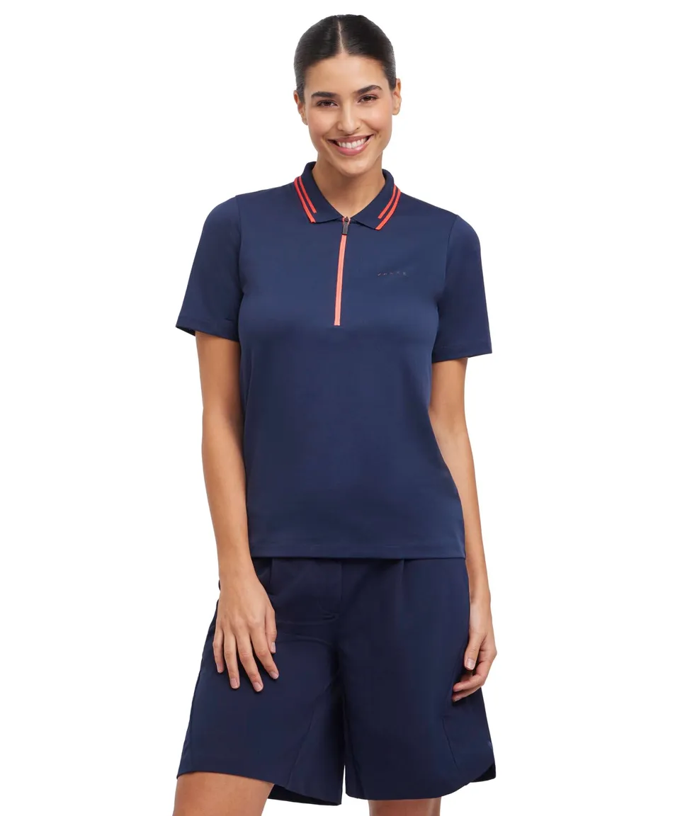 falke-golf-polo-shirt-damen-blau-pique-regular-fit image 1