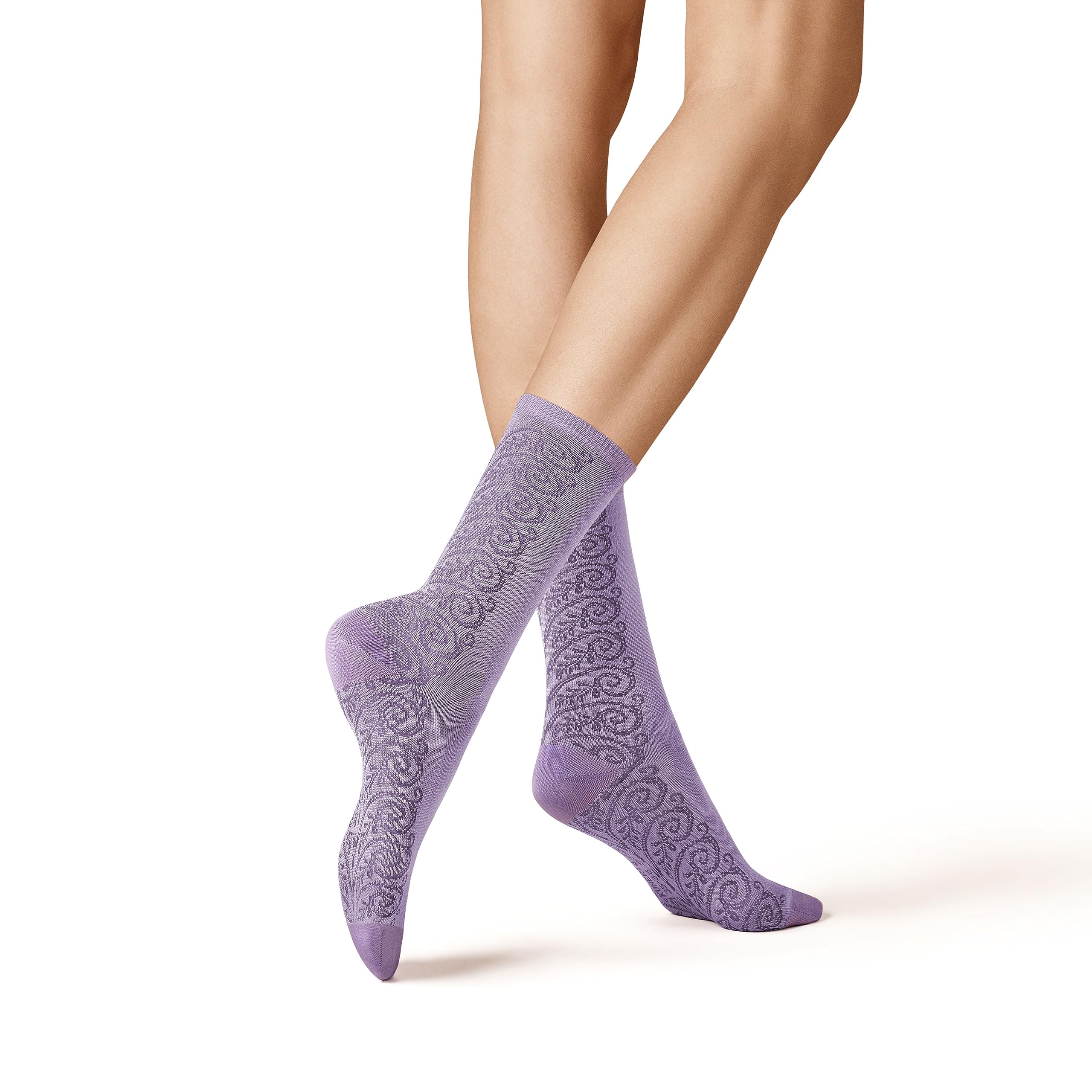 kunert-raffinesse-floral-ornament-socke-steel-grey-1er-pack image 3