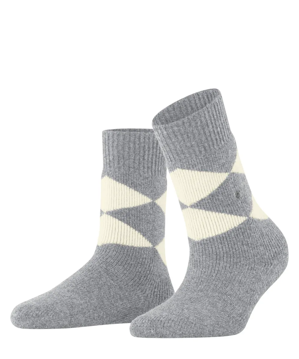 burlington-cosy-argyle-haussocken-wolle-grau-grey-melange image 1