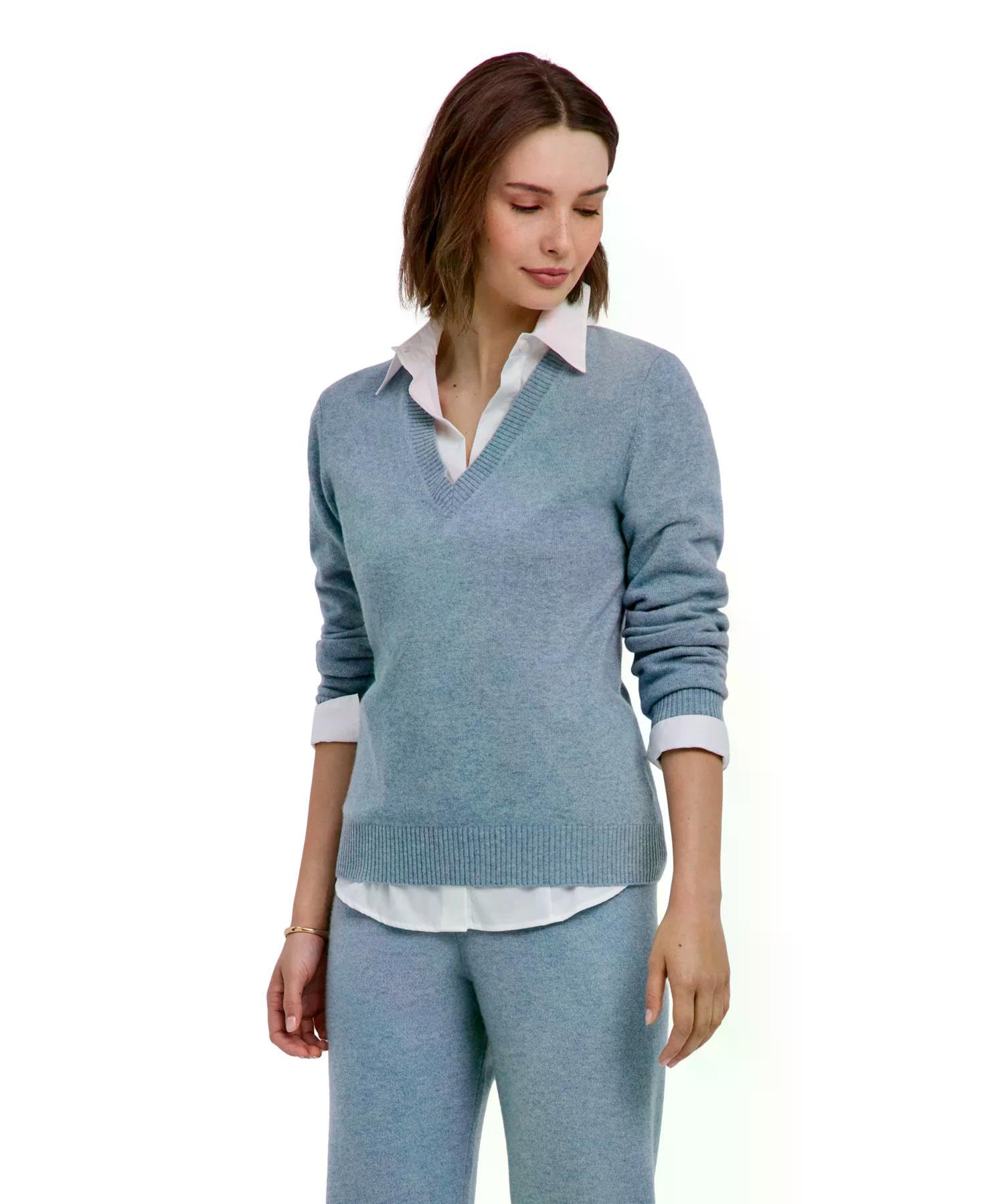 falke-luxury-classic-v-neck-pullover-schwarz-kaschmir image 8