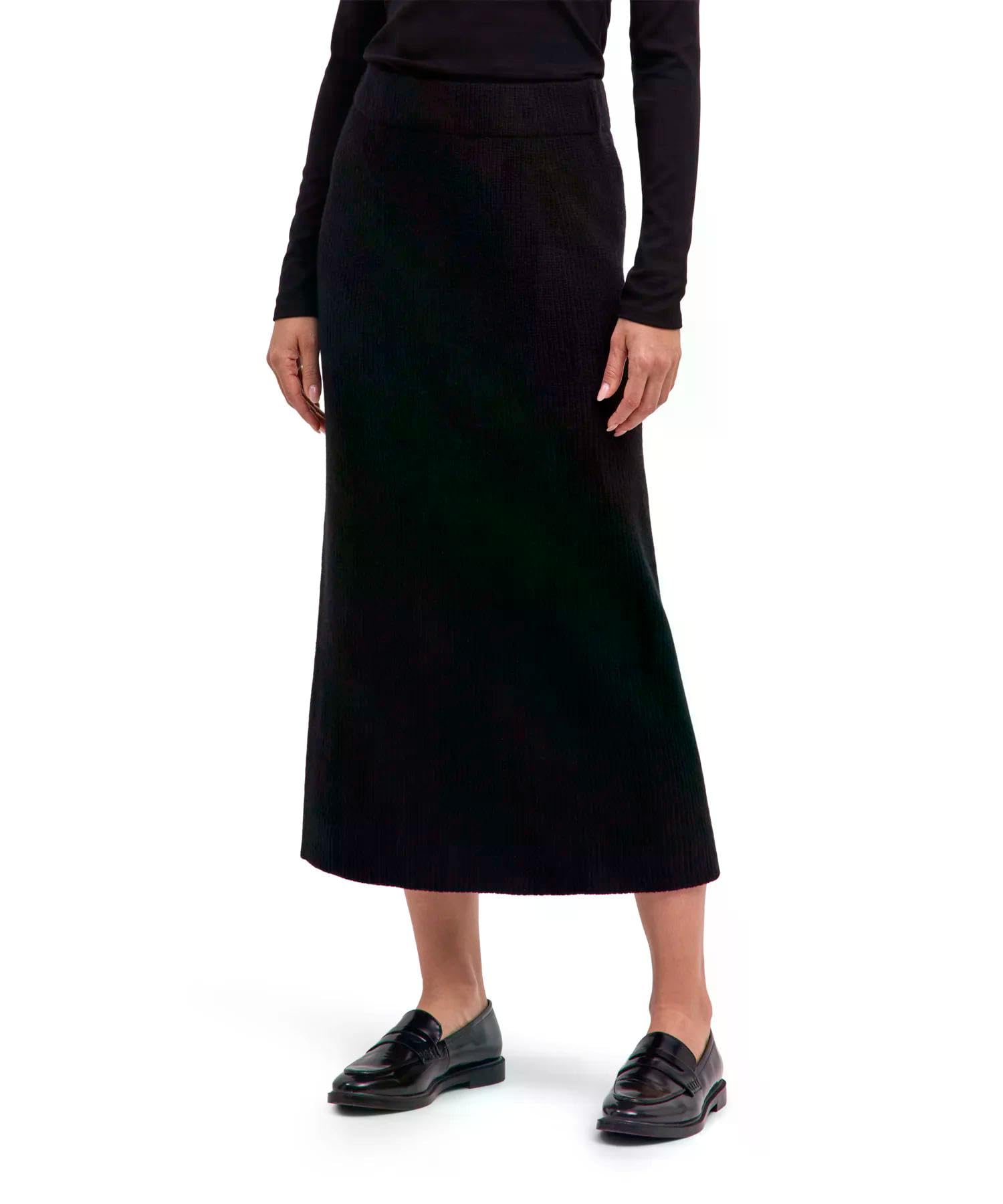 falke-selection-ribbed-midi-rock-schwarz-lammwolle image 1