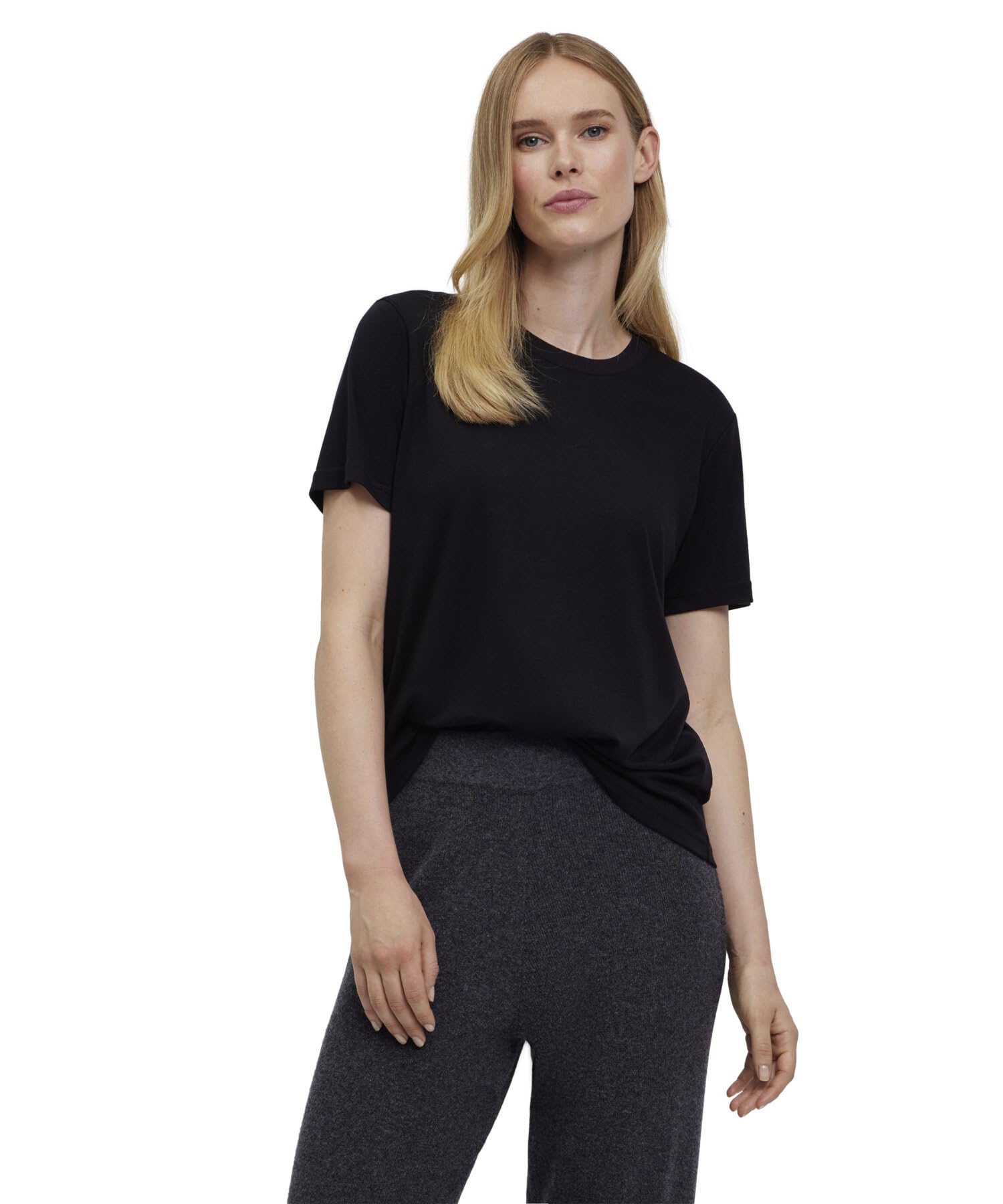 falke-cotton-touch-kurzarmshirt-damen-schwarz-weich image 1