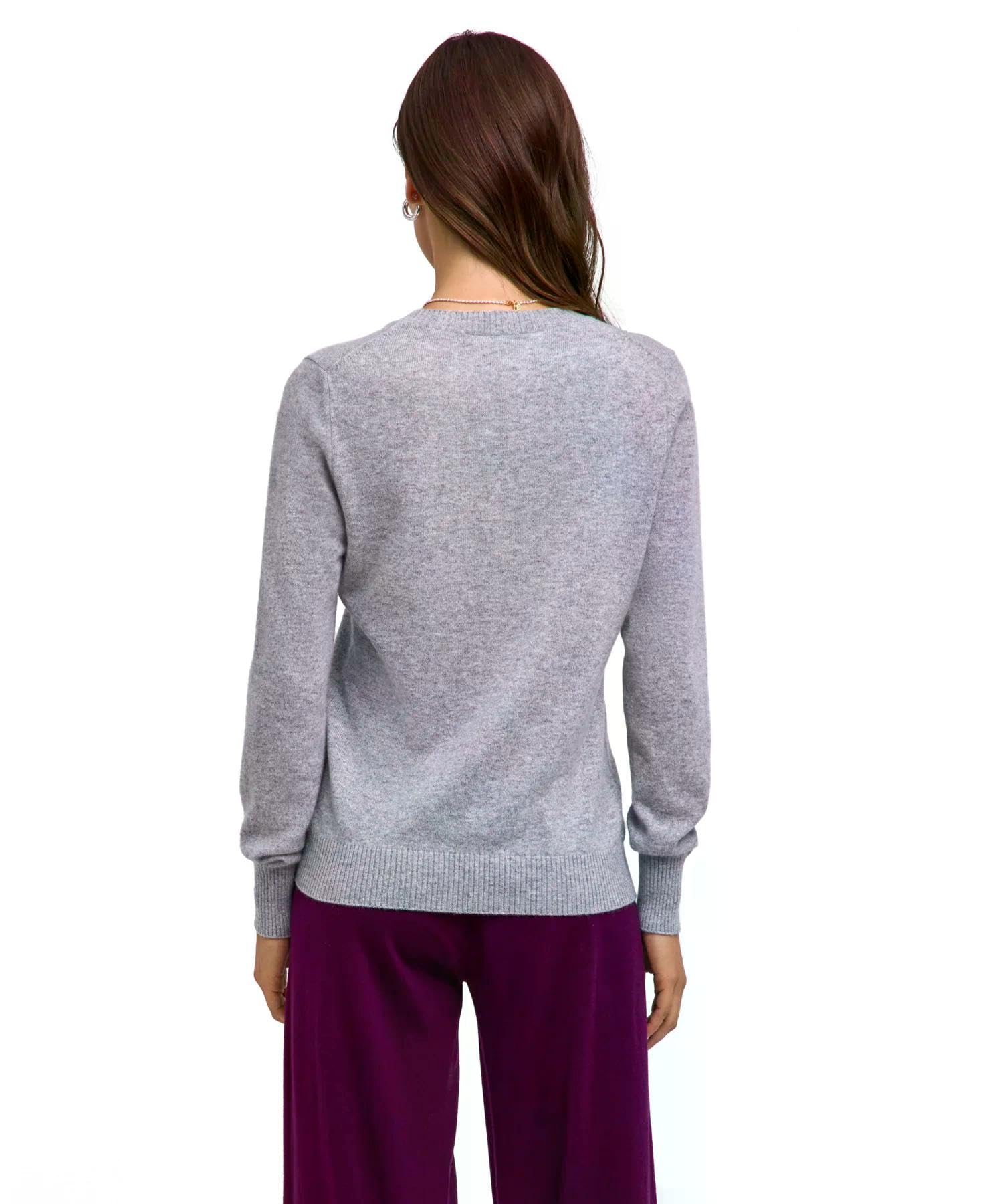 falke-luxury-classic-crew-neck-pullover-grau-kaschmir image 2