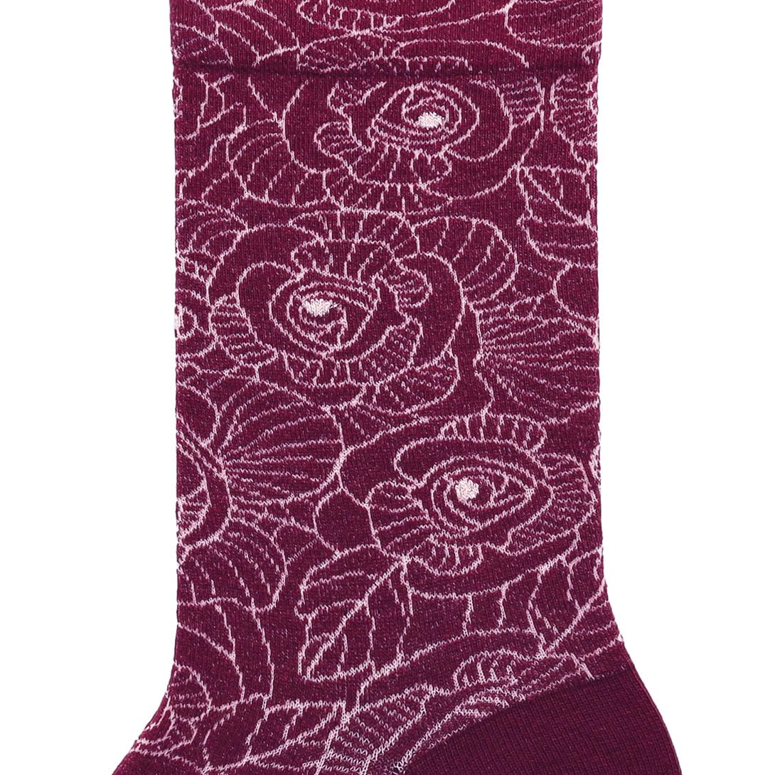 kunert-raffinesse-fantastic-rose-socken-grand-wine-blumenmuster image 2