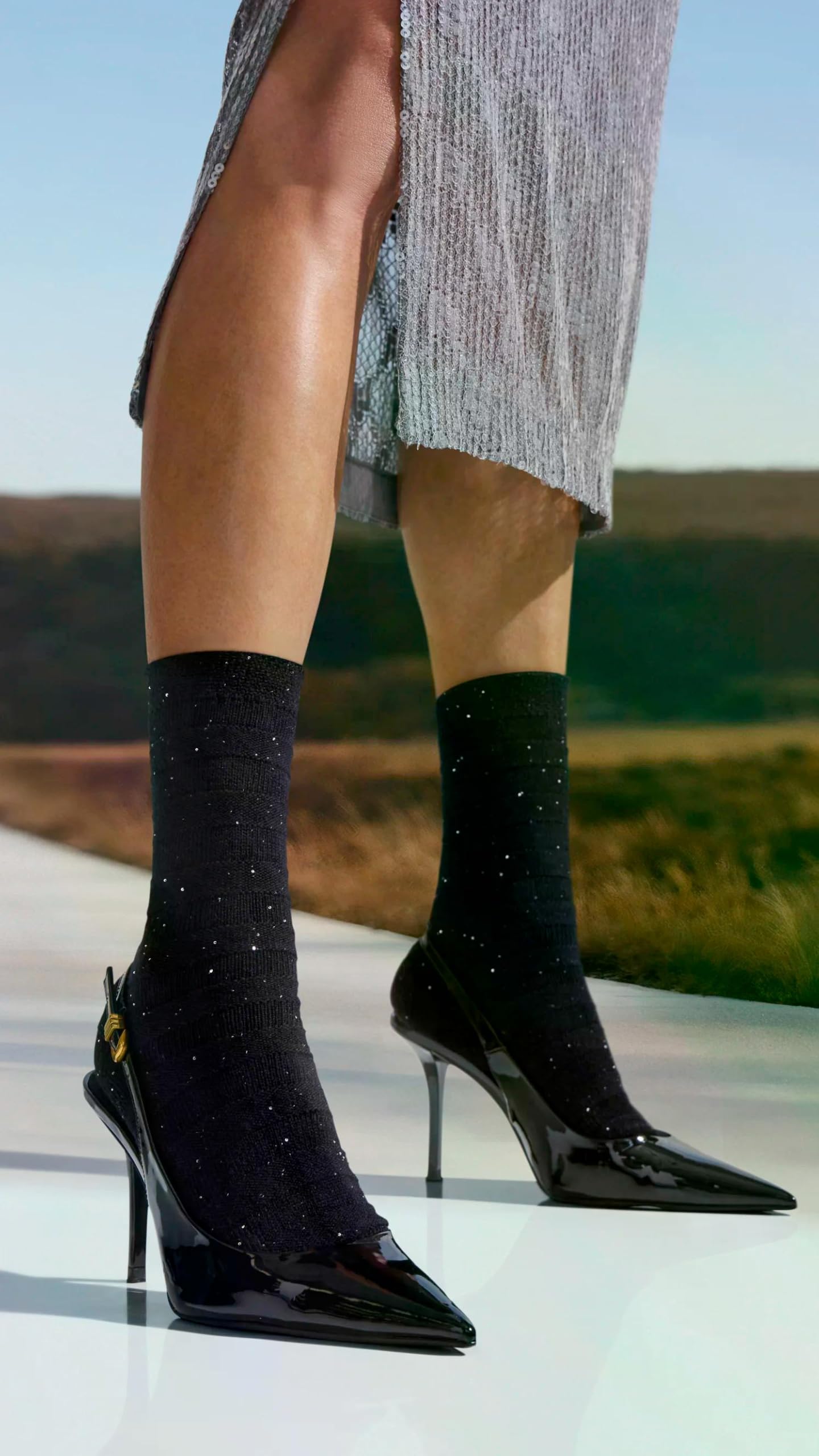 falke-family-sparkle-stripes-socken-braun-wolle-glitzer image 4