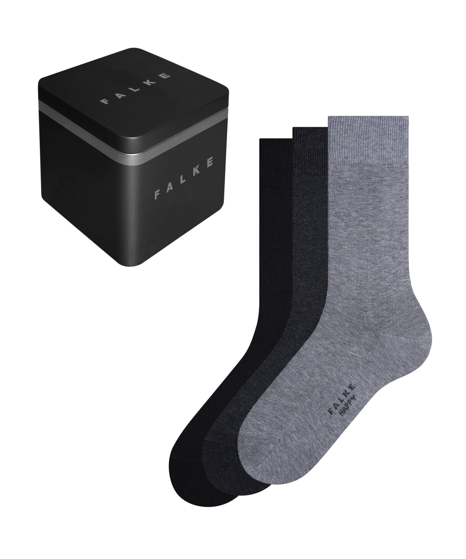 falke-happy-box-uni-herrensocken-3-paar-black-grey-mix image 1