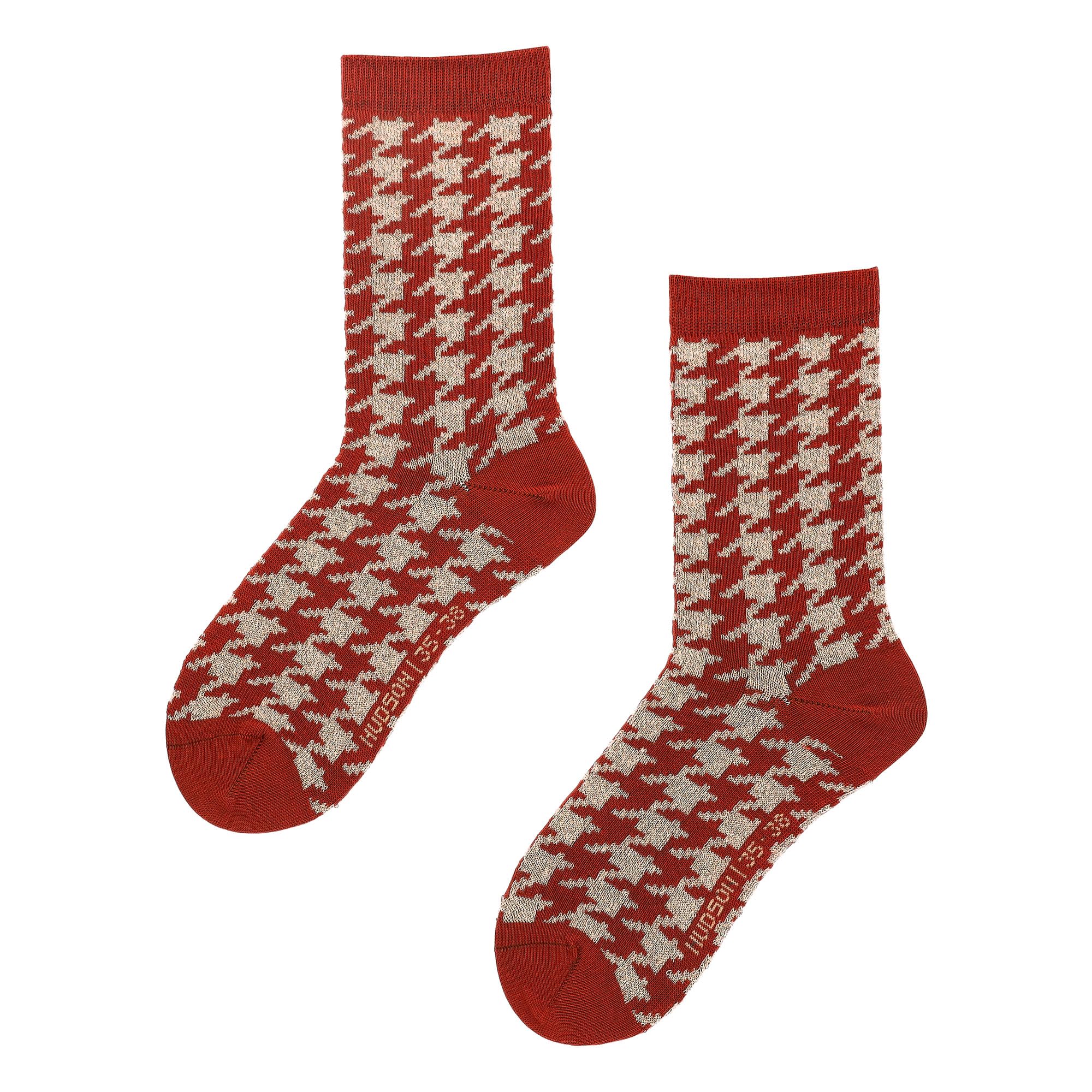 hudson-only-check-damensocken-earthy-brown-0972-karo image 3