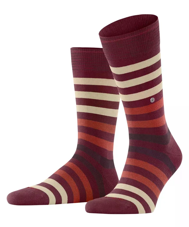 burlington-blackpool-socken-burgund-baumwolle-blockstreifen image 1
