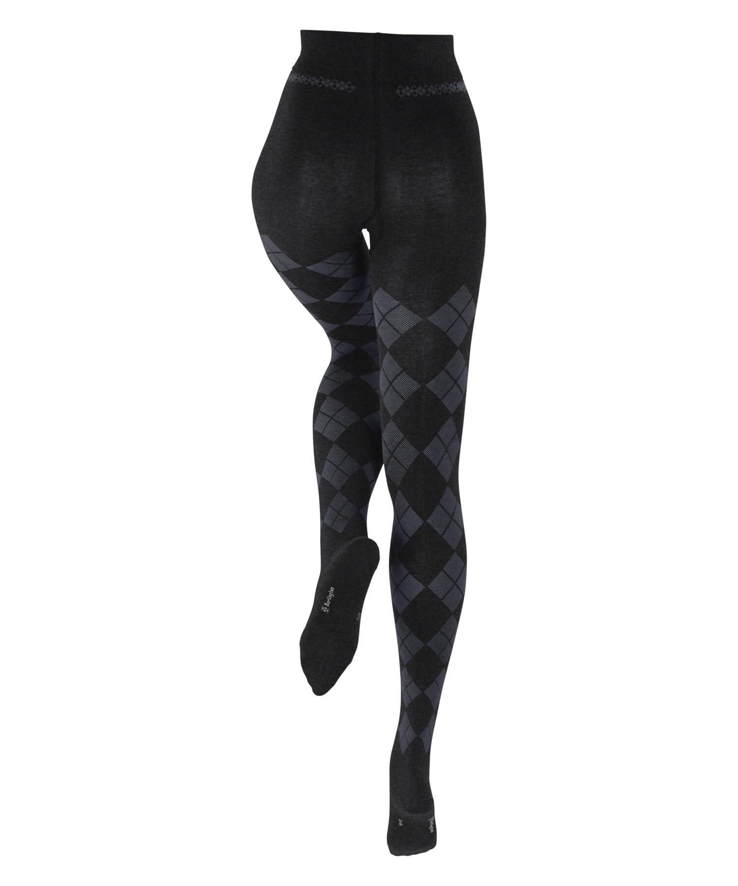 burlington-elegant-essence-strumpfhose-baumwolle-schwarz-argyle image 2