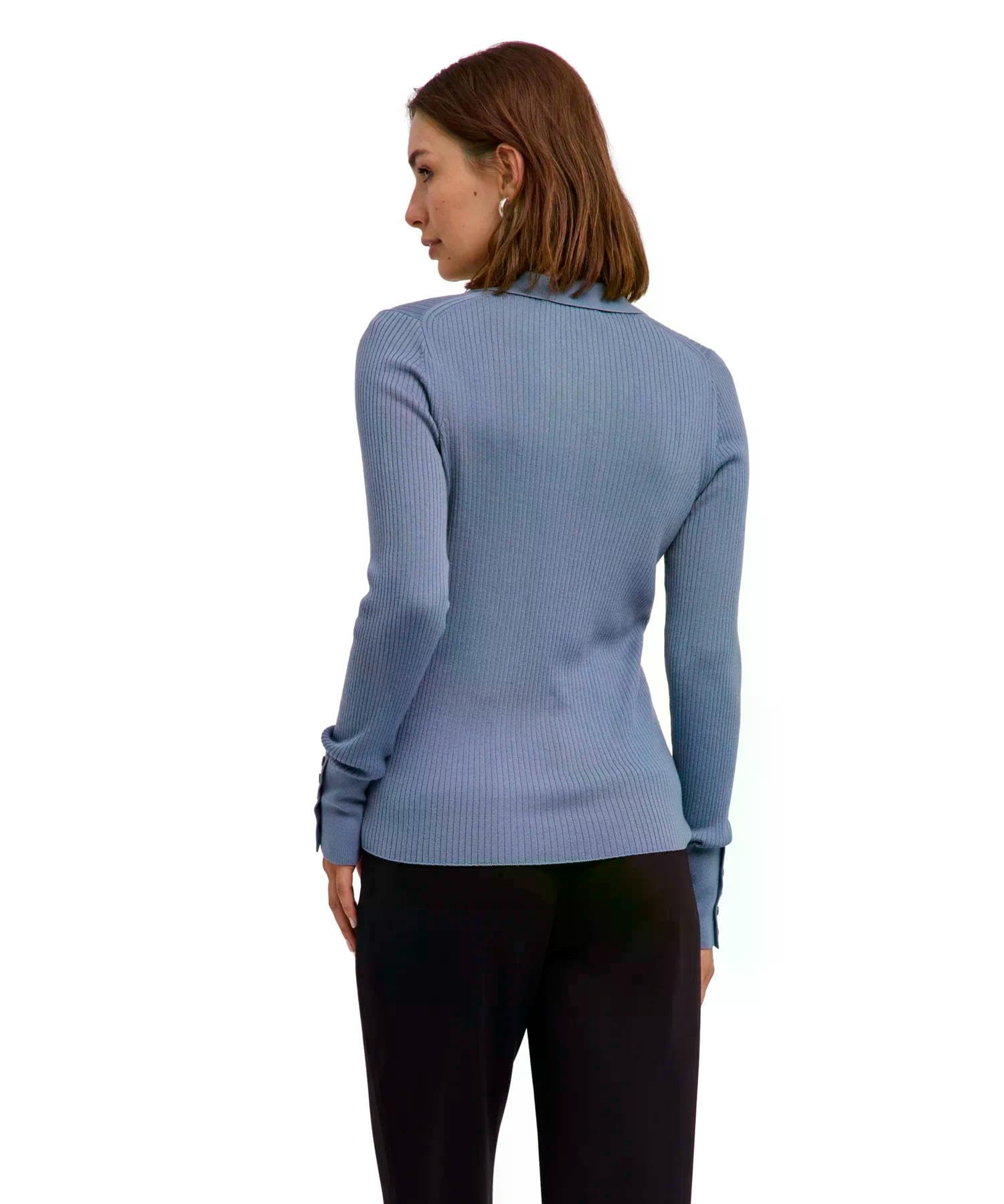 falke-favorites-merino-poloshirt-blau-blue-steel image 2
