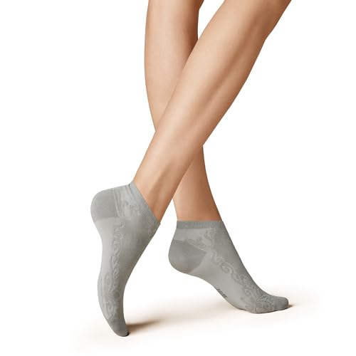 kunert-raffinesse-floral-sneaker-socken-light-grey-35-38 image 6