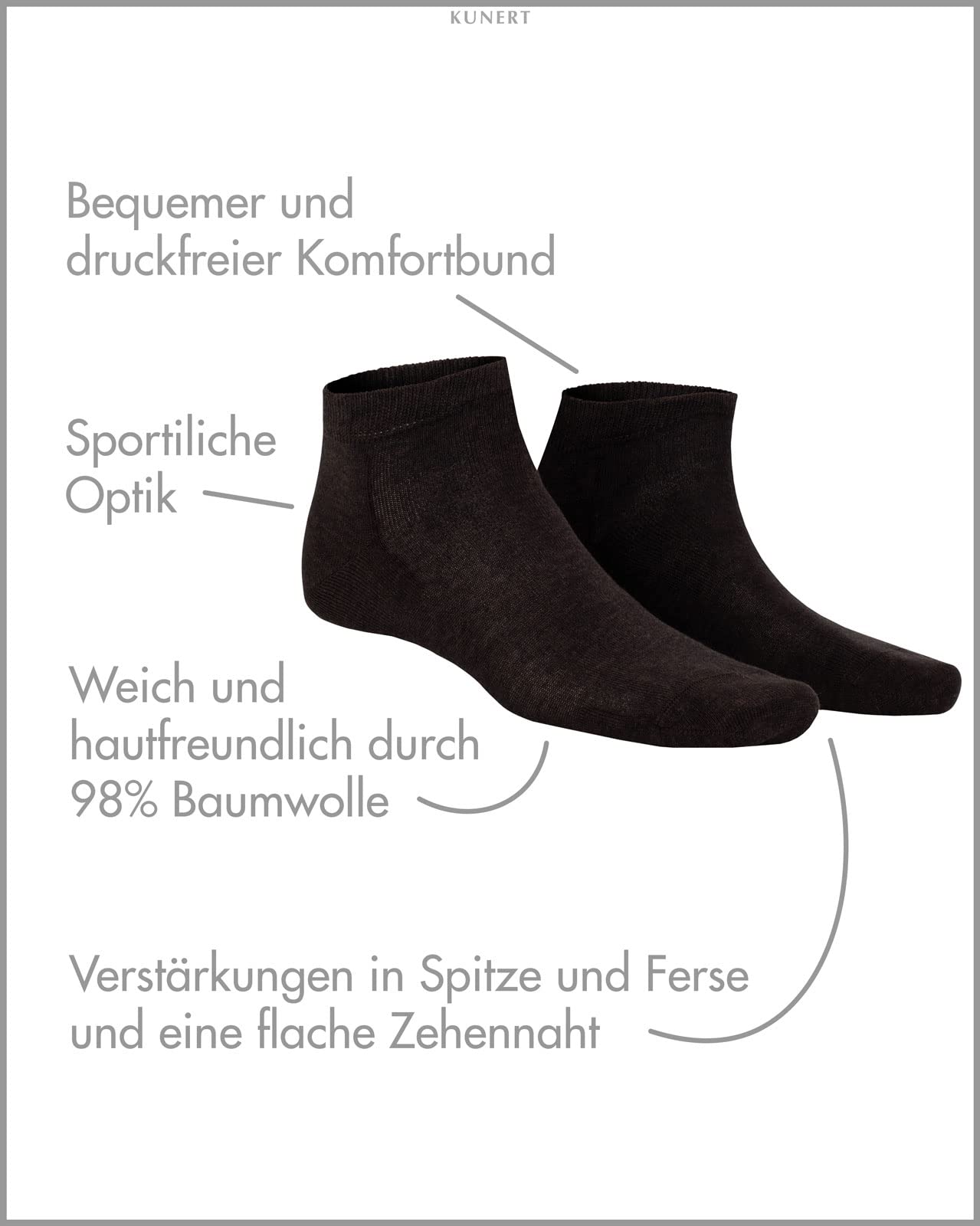 kunert-richard-sneaker-socken-brown-mel-39-42-weich image 2