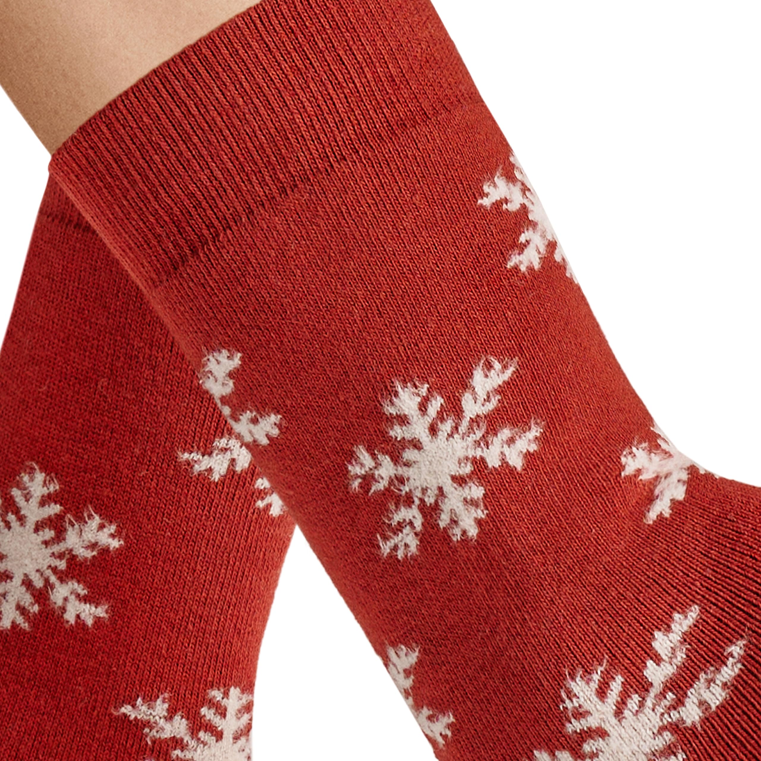 hudson-only-snowflake-stricksocken-rust-red-schneeflocken image 2