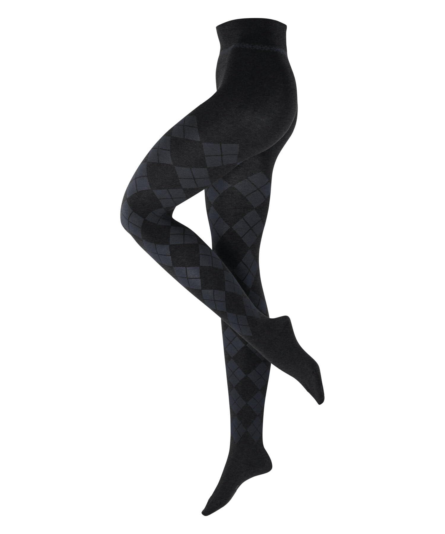 burlington-elegant-essence-strumpfhose-baumwolle-schwarz-argyle image 1