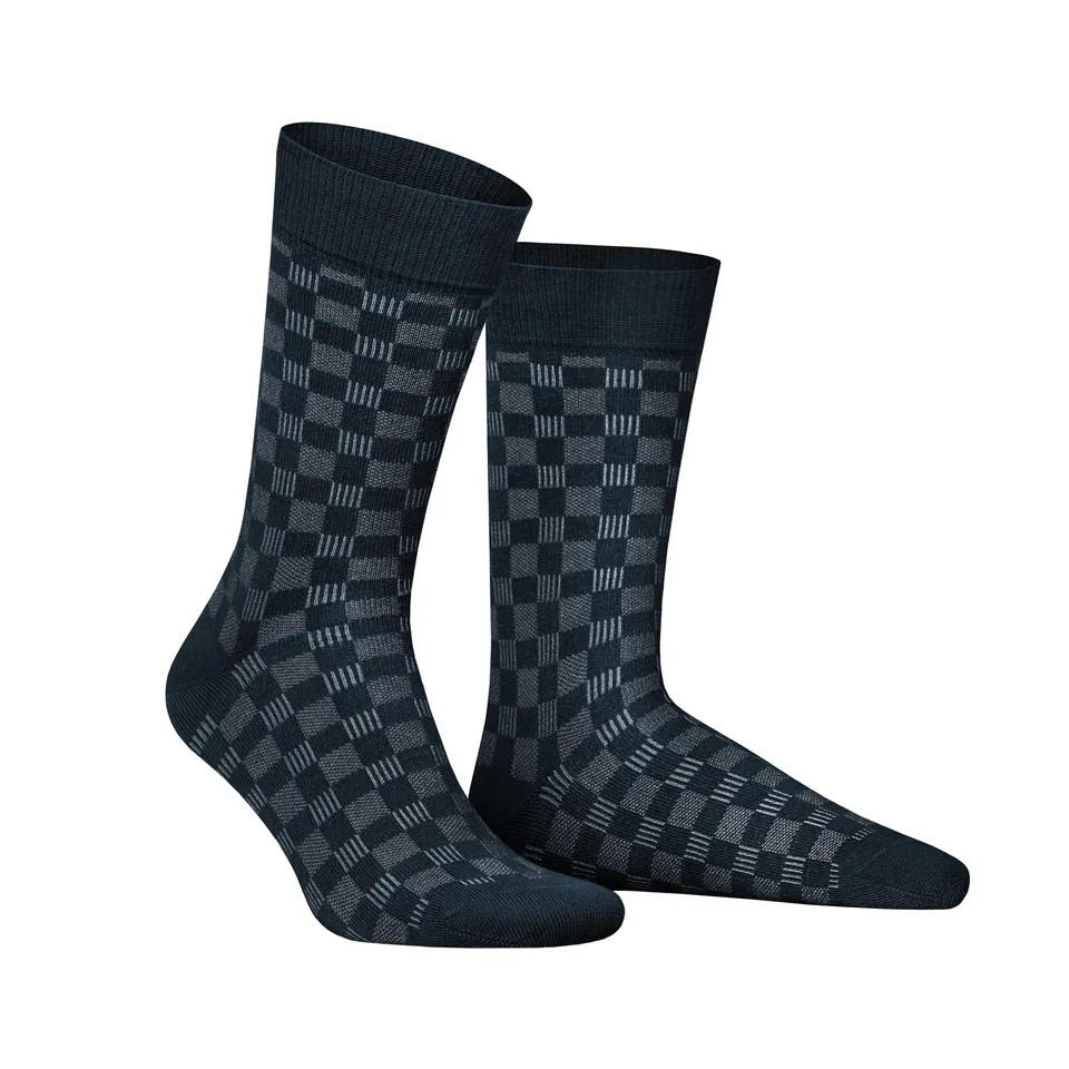 hudson-only-board-herrensocken-marineblau-43-46-schachbrett image 1