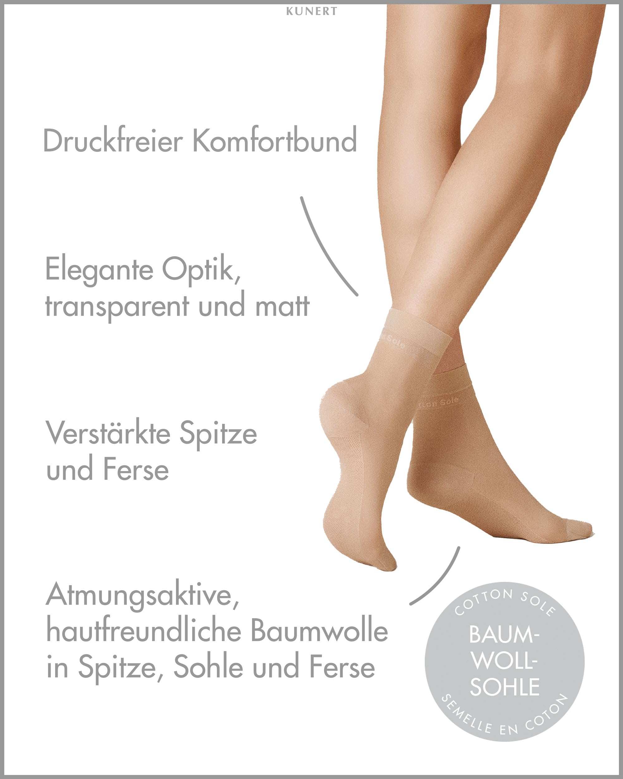 kunert-cotton-sole-20-s-ckchen-schwarz-35-38-baumwollsohle image 2