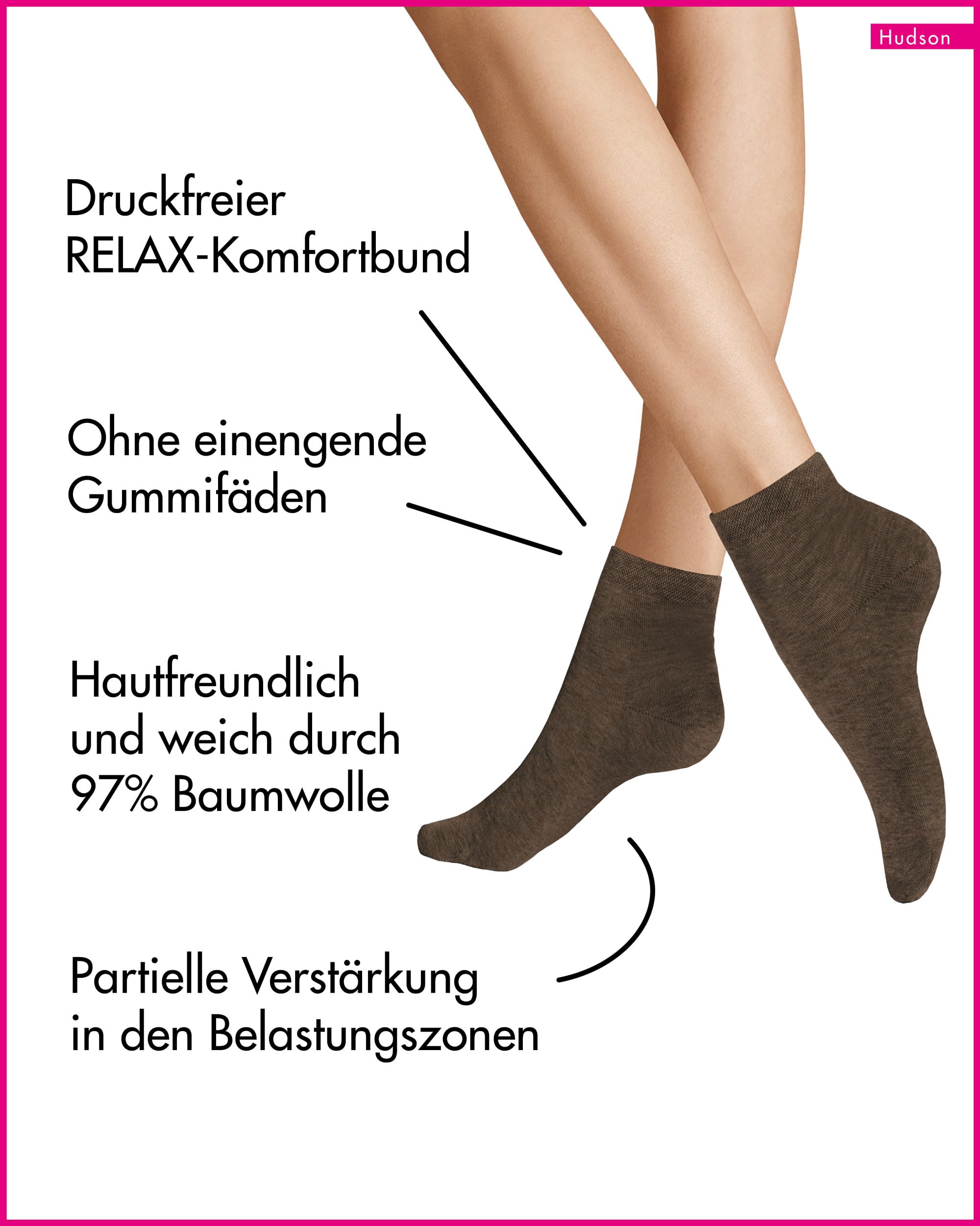 hudson-relax-cotton-damen-socken-brownmel-97-baumwolle image 2