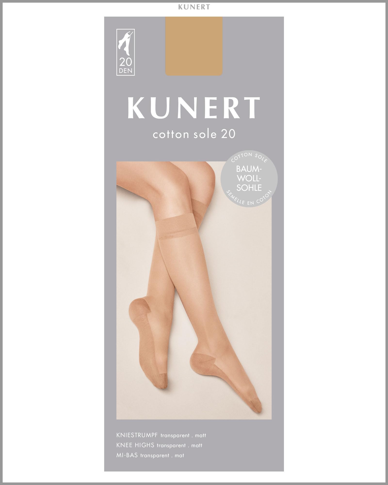 kunert-cotton-sole-damen-kniestr-mpfe-20-den-teint-3520 image 4