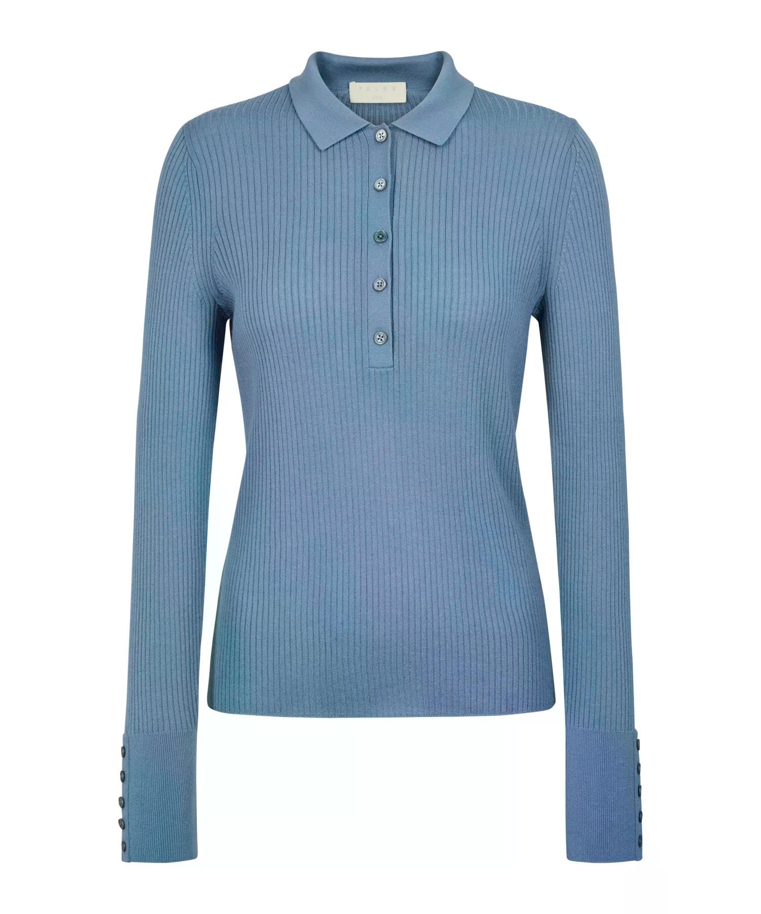 falke-favorites-merino-poloshirt-blau-blue-steel image 7