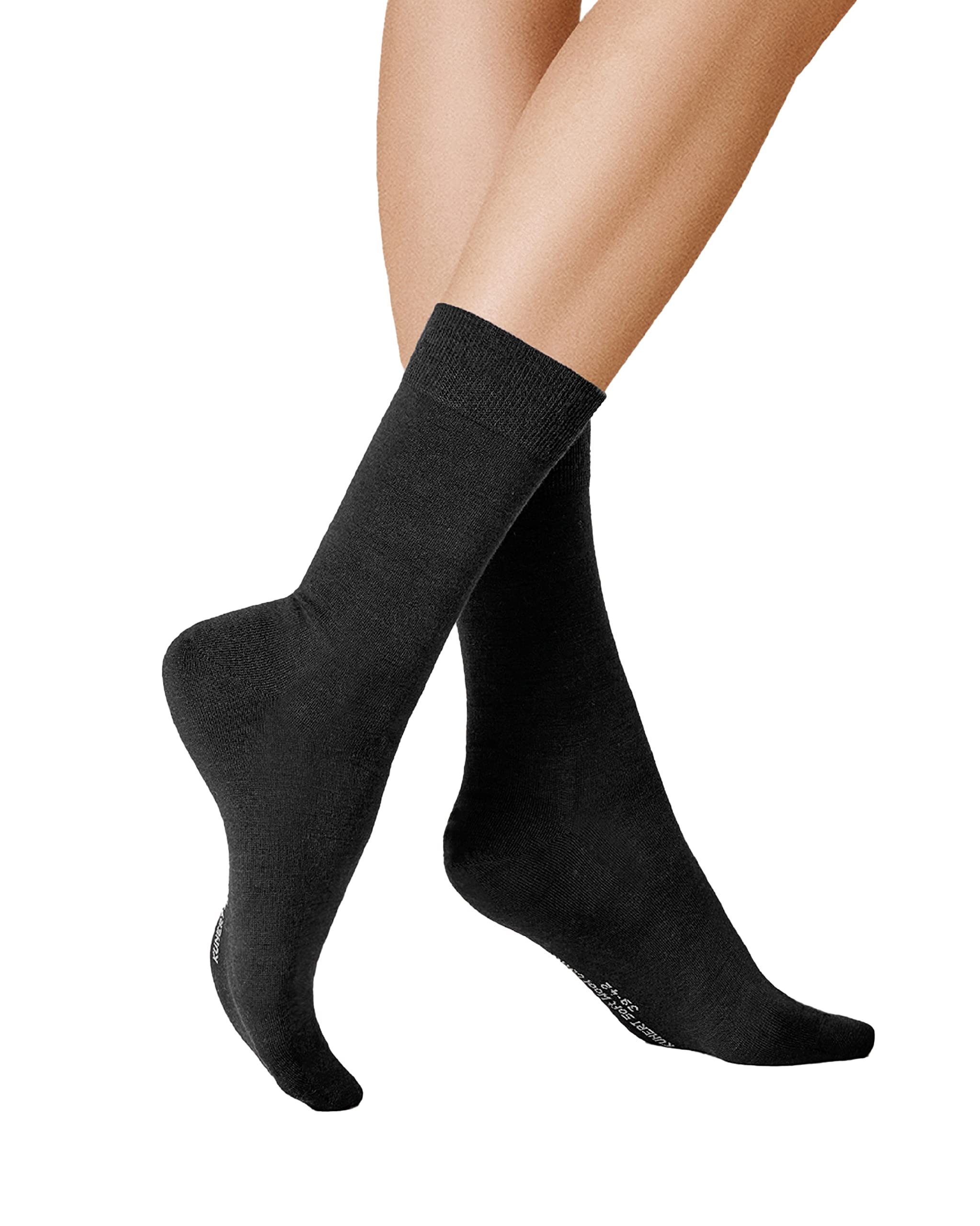 kunert-soft-wool-cotton-damensocken-schwarz-wolle-druckfrei image 1