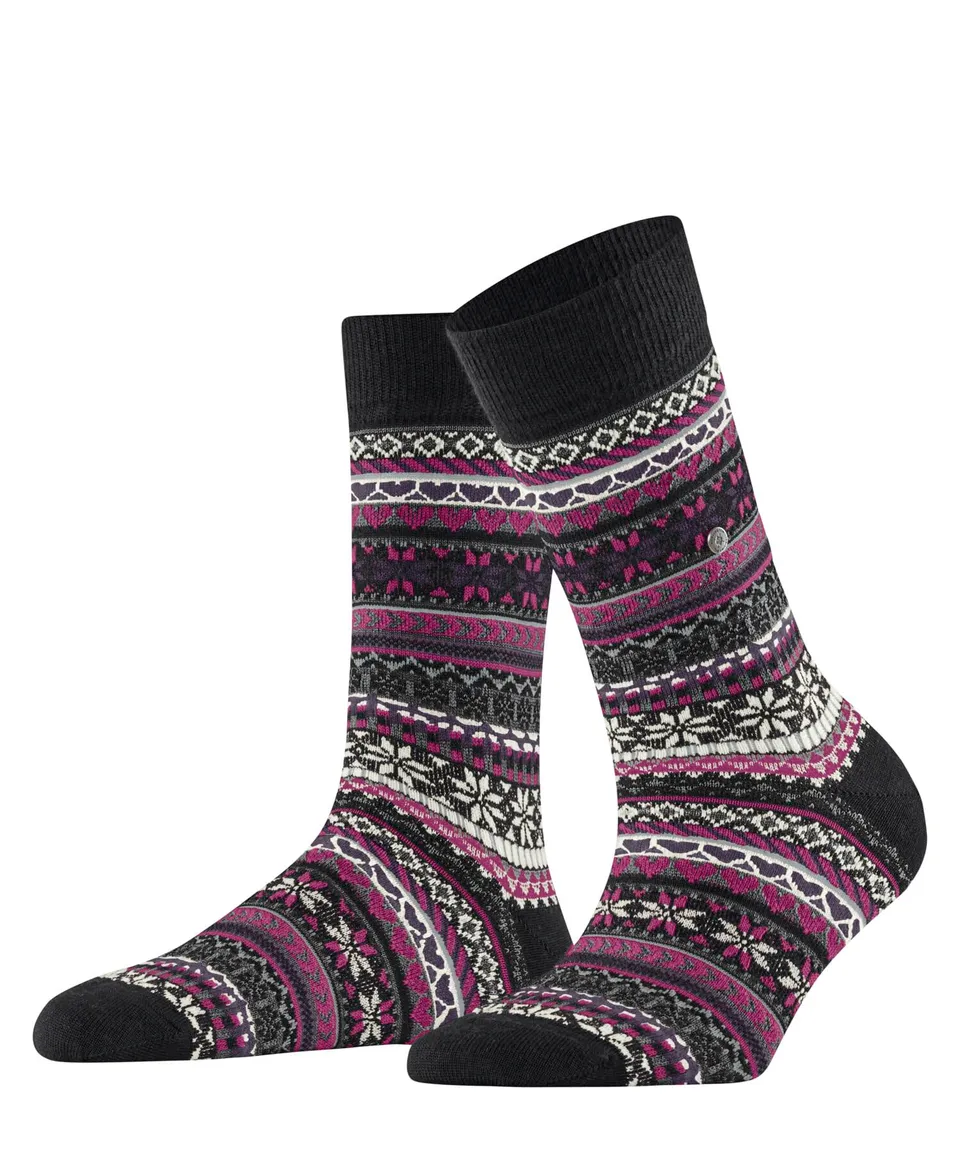 burlington-fair-isle-delight-damen-socken-schwarz-wollstr-mpfe image 1