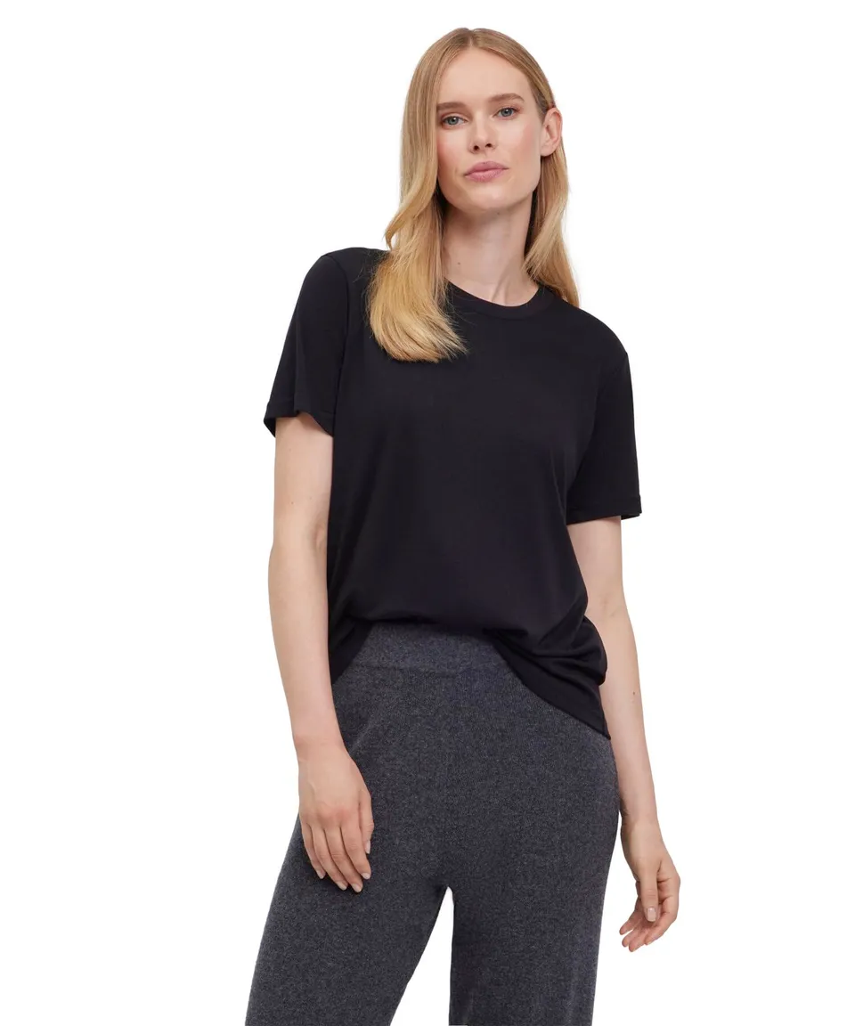falke-cotton-touch-kurzarmshirt-damen-schwarz-weich image 1