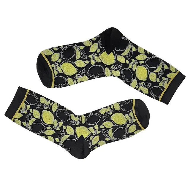 hudson-only-lemon-socke-35-38-schwarz-zitrone image 1