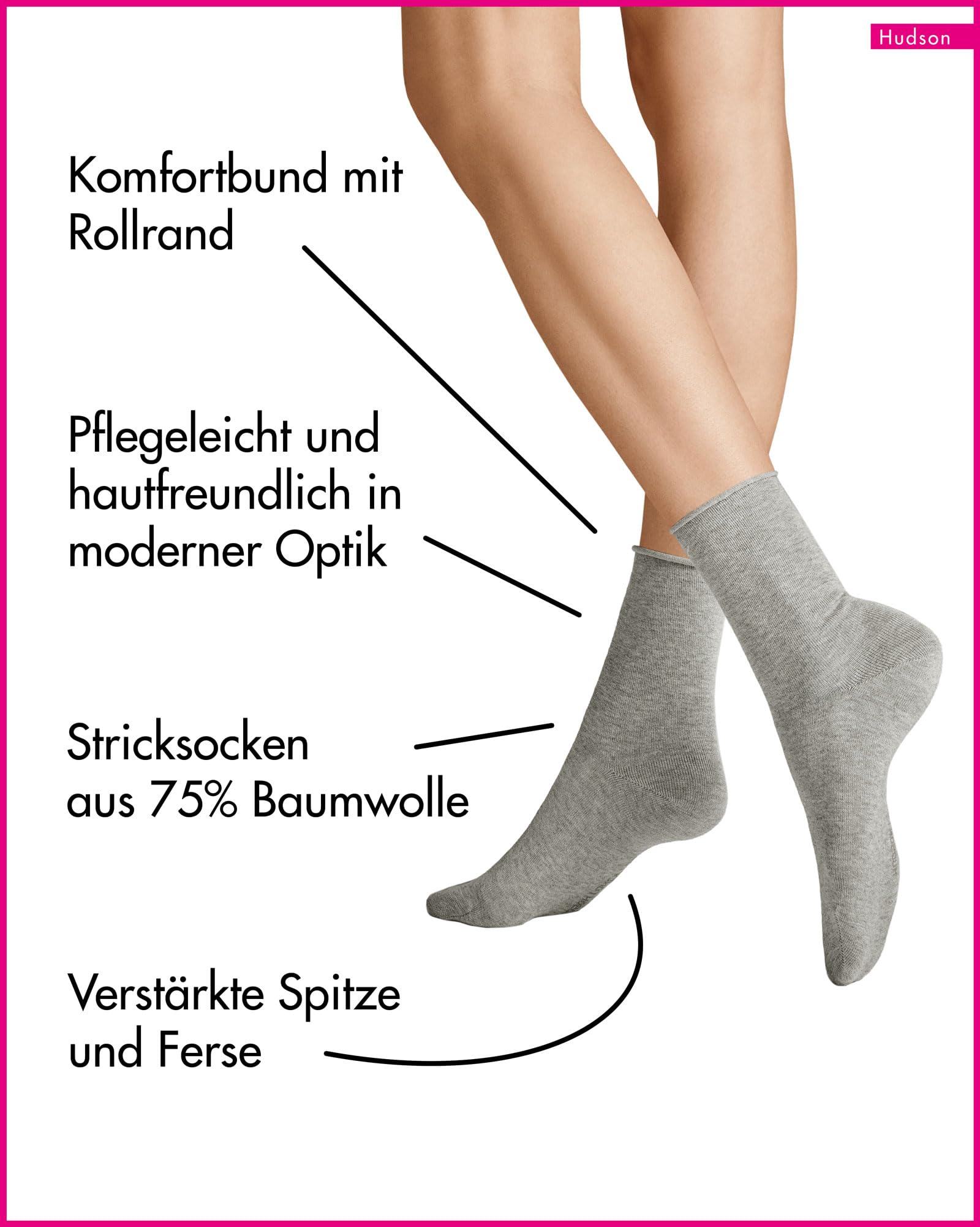 hudson-only-damensocken-rollrand-2-paar-set-35-38-silber image 2