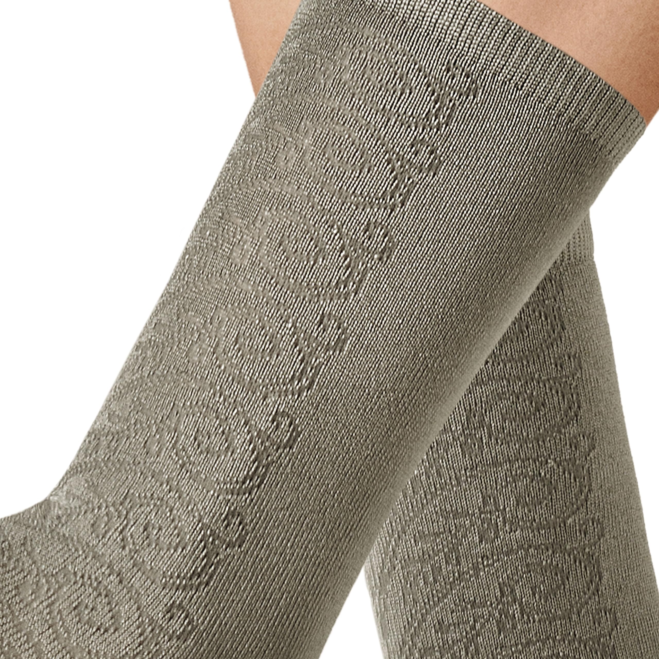 kunert-raffinesse-floral-ornament-socke-steel-grey-1er-pack image 2