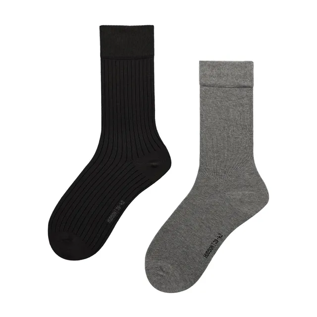 hudson-relax-playful-rib-socken-herren-schwarz-39-42-2er-pack image 1
