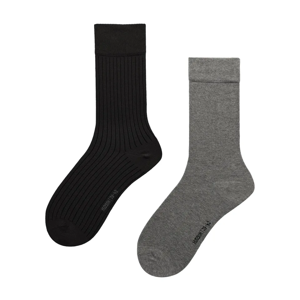 hudson-relax-playful-rib-socken-herren-schwarz-39-42-2er-pack image 1
