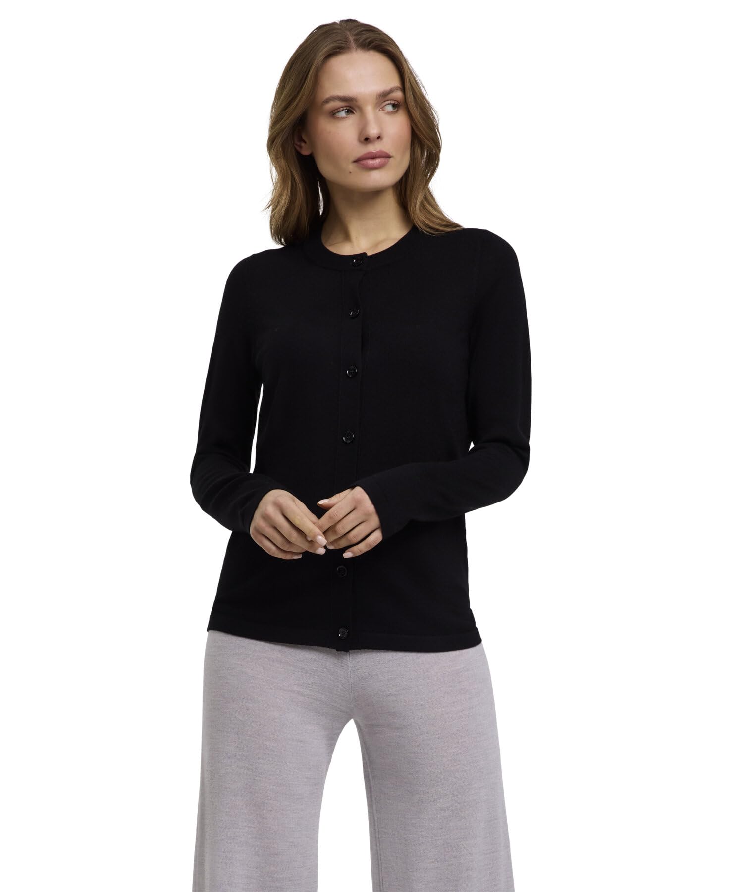 falke-cotton-touch-strickjacke-cardigan-schwarz-merino image 1