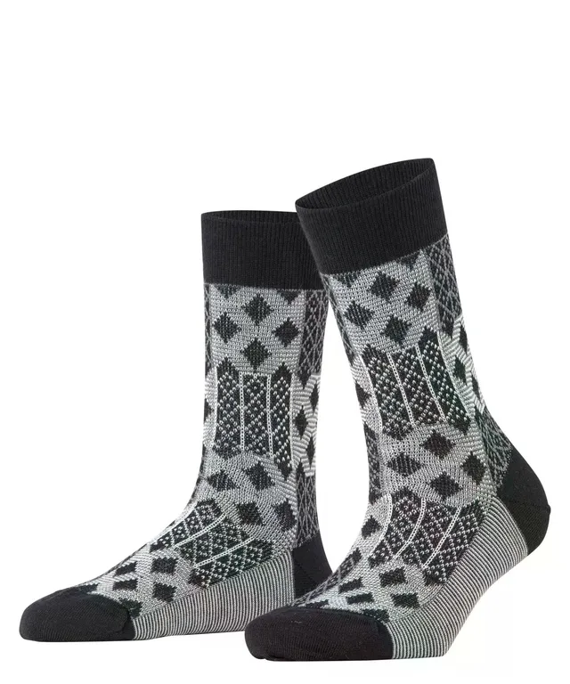 burlington-mosaic-damensocken-wolle-schwarz-black-3000 image 1
