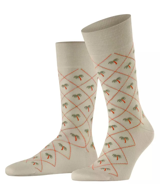 burlington-soho-vibes-socken-beige-zement-palmen-argyle image 1