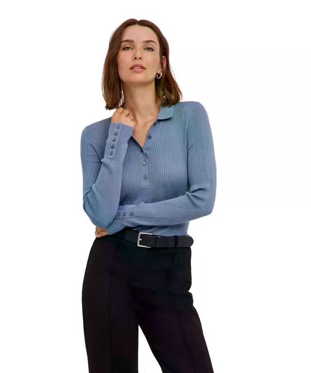 falke-favorites-merino-poloshirt-blau-blue-steel image 1