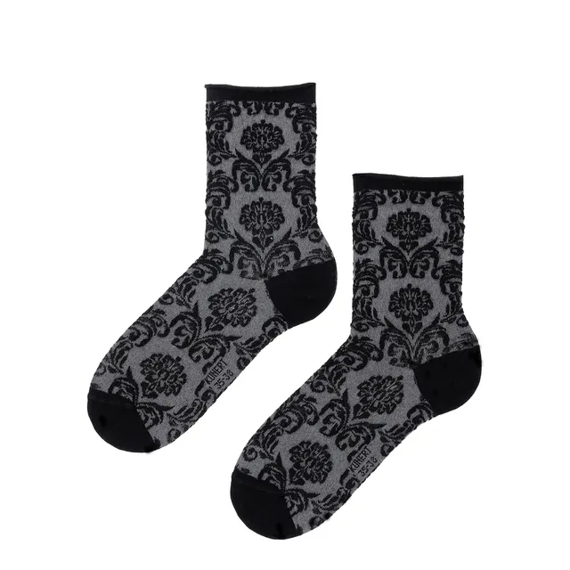 kunert-raffinesse-floral-citynight-socken-schwarz-39-42-ornamental image 1