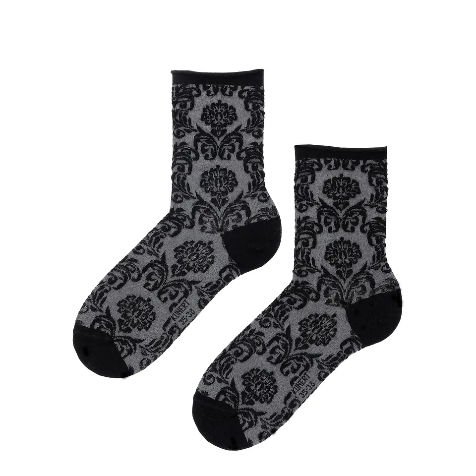 kunert-raffinesse-floral-citynight-socken-schwarz-39-42-ornamental image 1