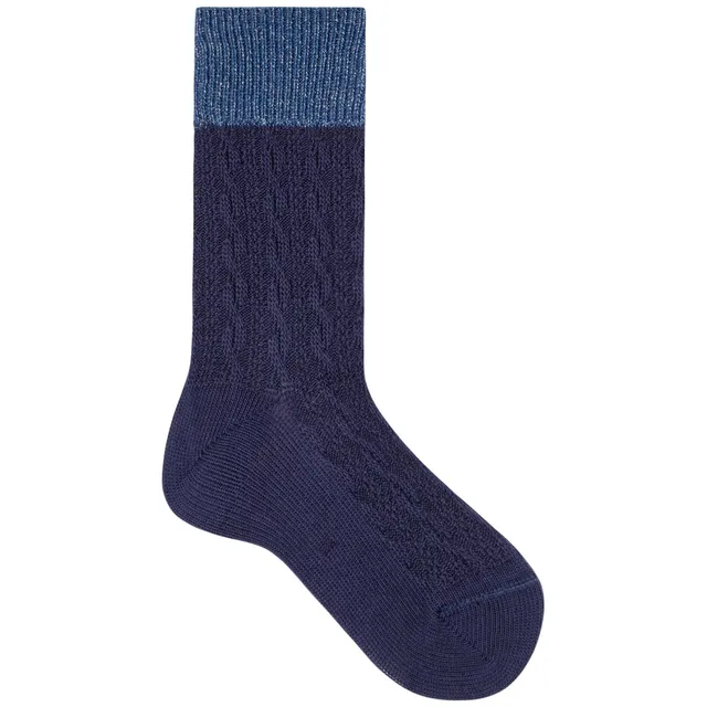 kunert-wool-care-winter-plait-damensocken-blau-35-38-zopf image 1