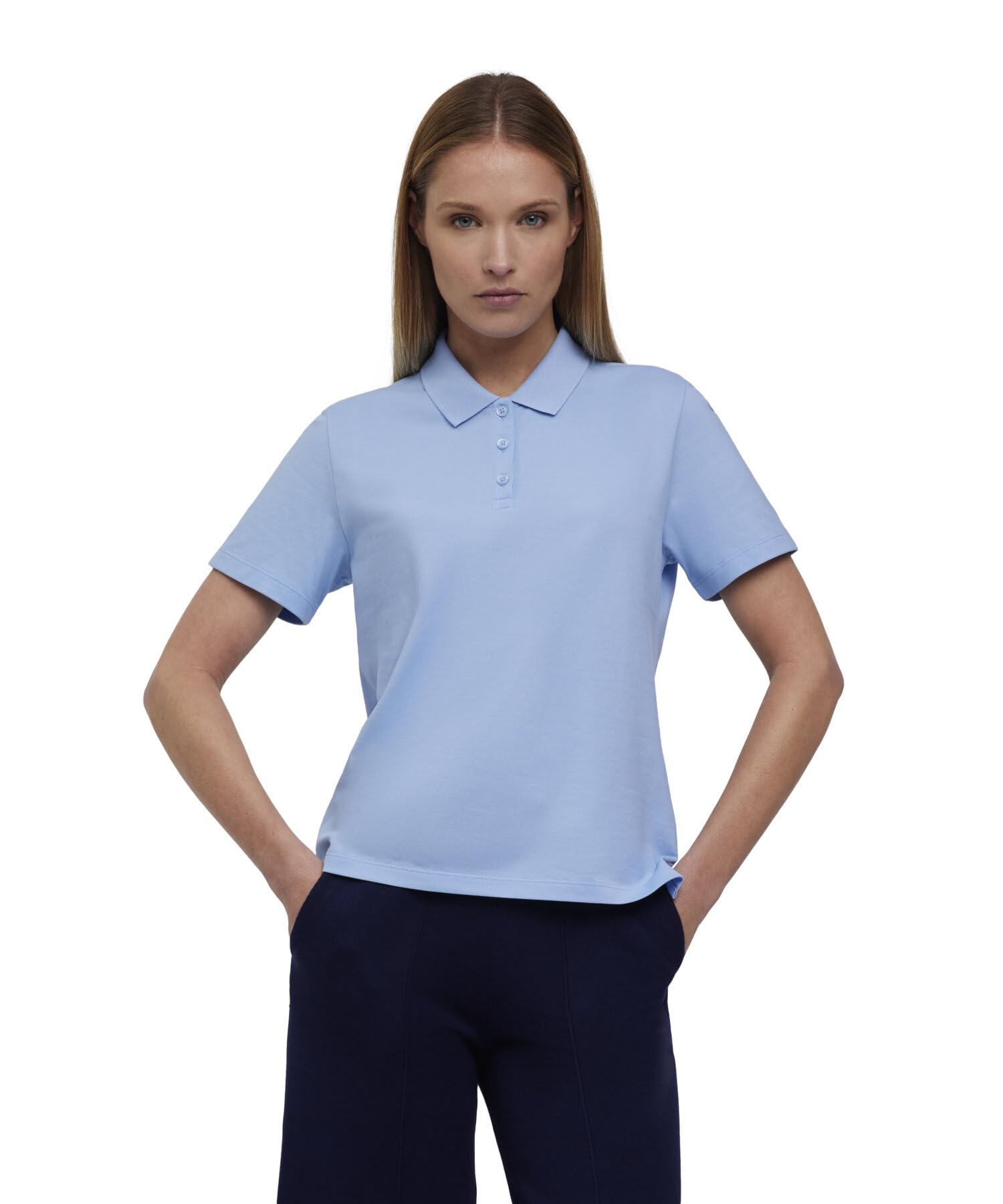 falke-cotton-touch-basic-boxy-poloshirt-damen-xxl-pima-baumwolle image 1