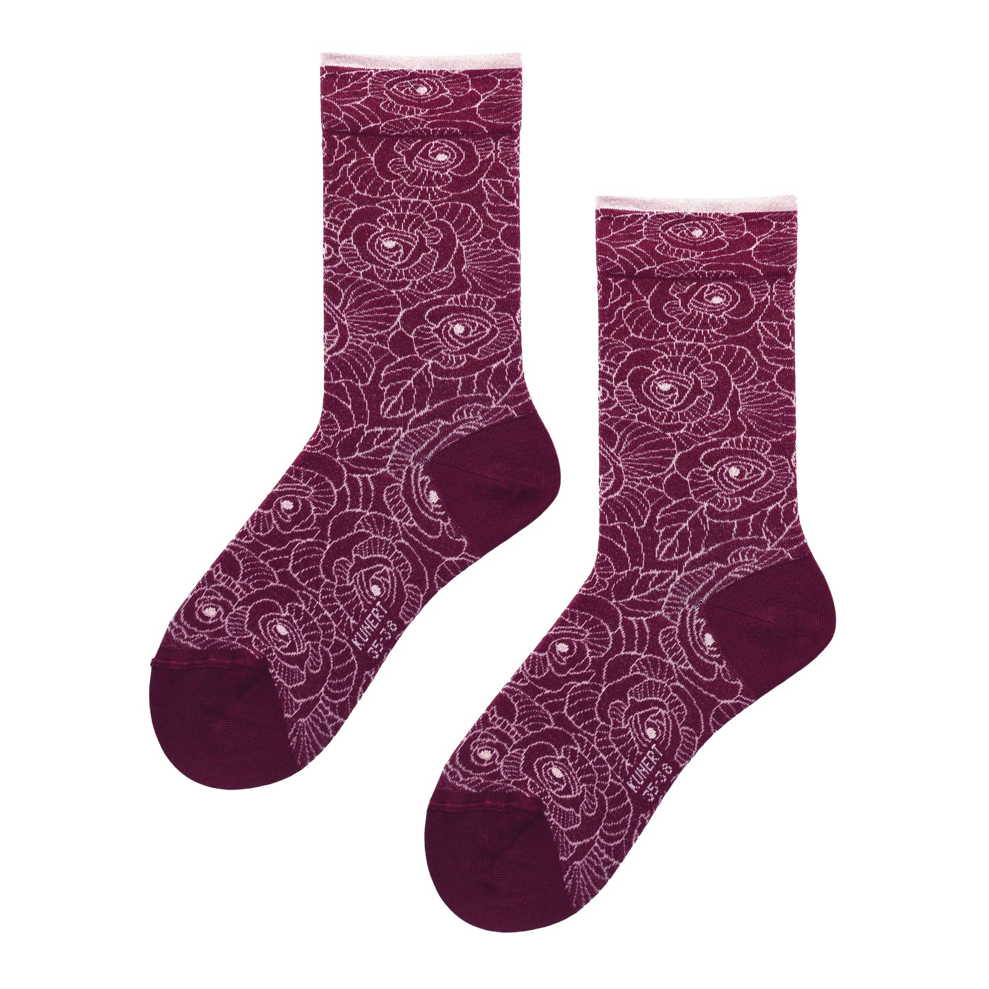 kunert-raffinesse-fantastic-rose-socken-grand-wine-blumenmuster image 1