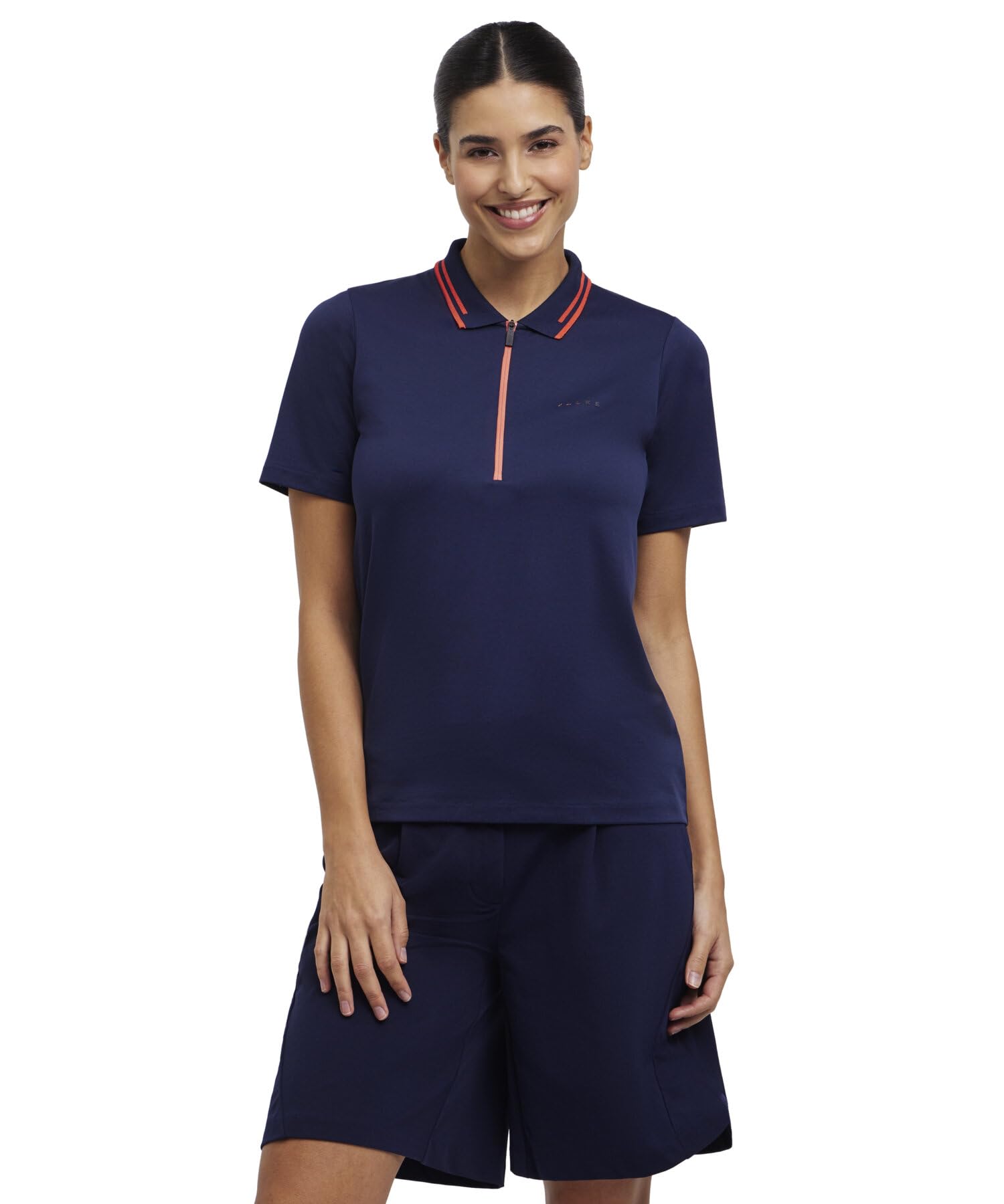 falke-golf-polo-shirt-damen-blau-pique-regular-fit image 1