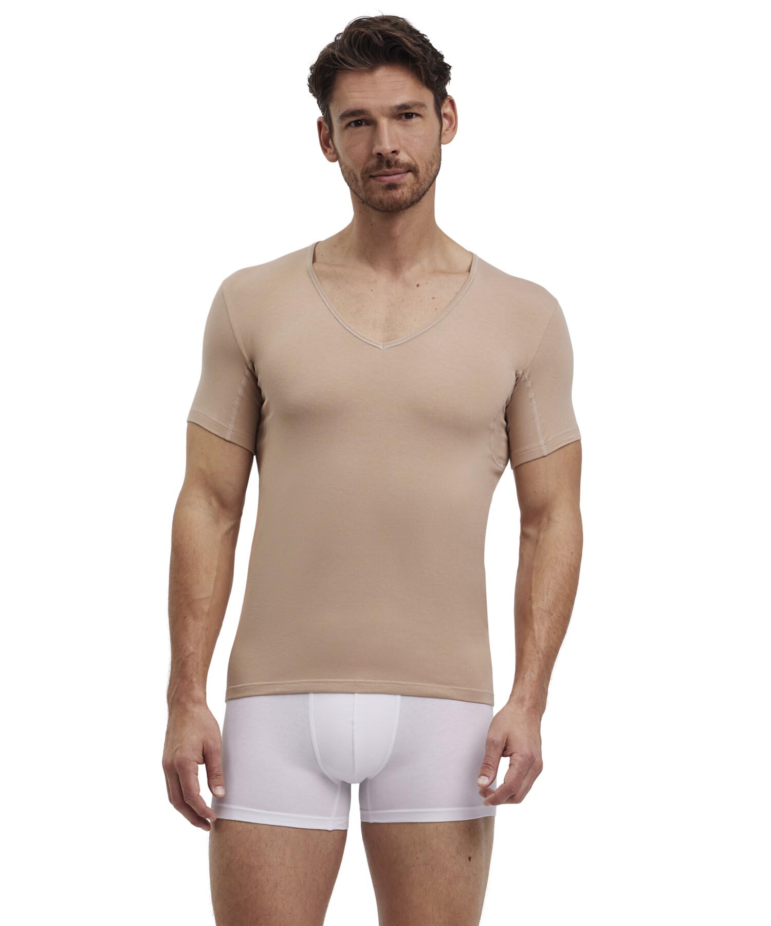 falke-daily-climate-control-unterhemd-camel-v-ausschnitt image 1
