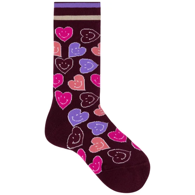 hudson-only-dear-fashion-socke-deep-red-35-38-herz-smiley image 1